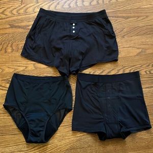 3 pairs Thinx period underwear, size Small